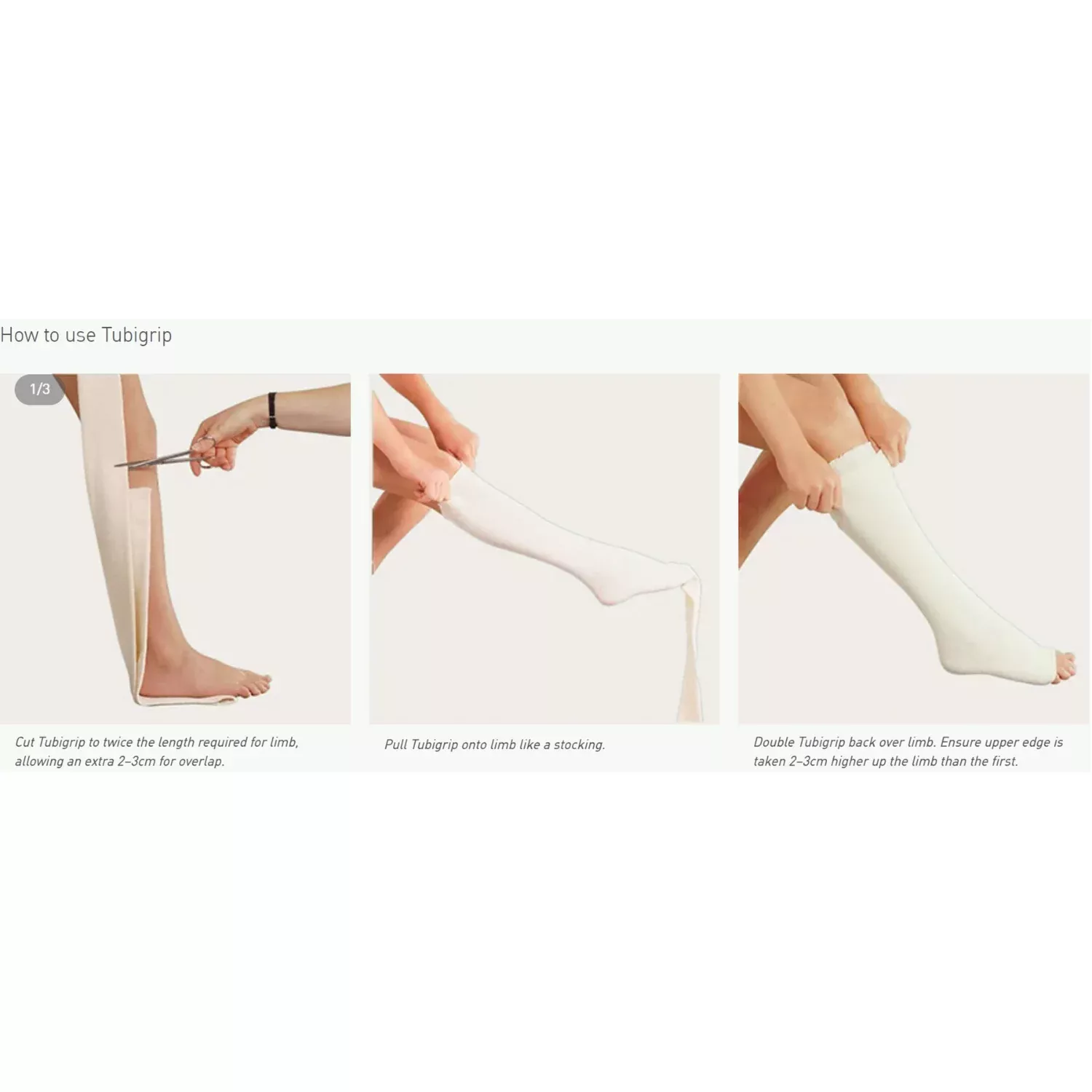 Tubigrip elasticated tubular support bandage e1 m 3