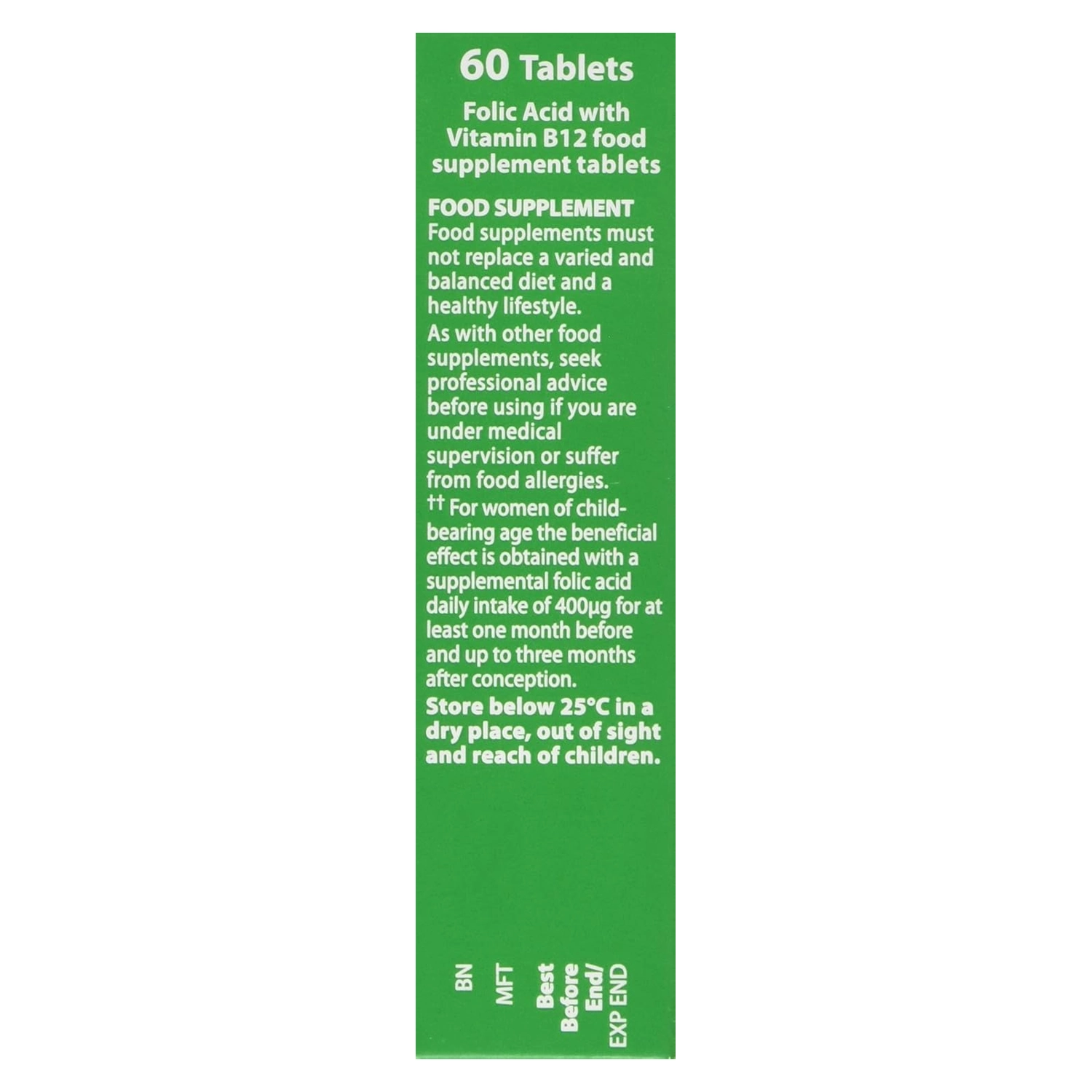 Vitabiotics ultra folic acid vitamin b9 with vitamin b12 60 tablets 3