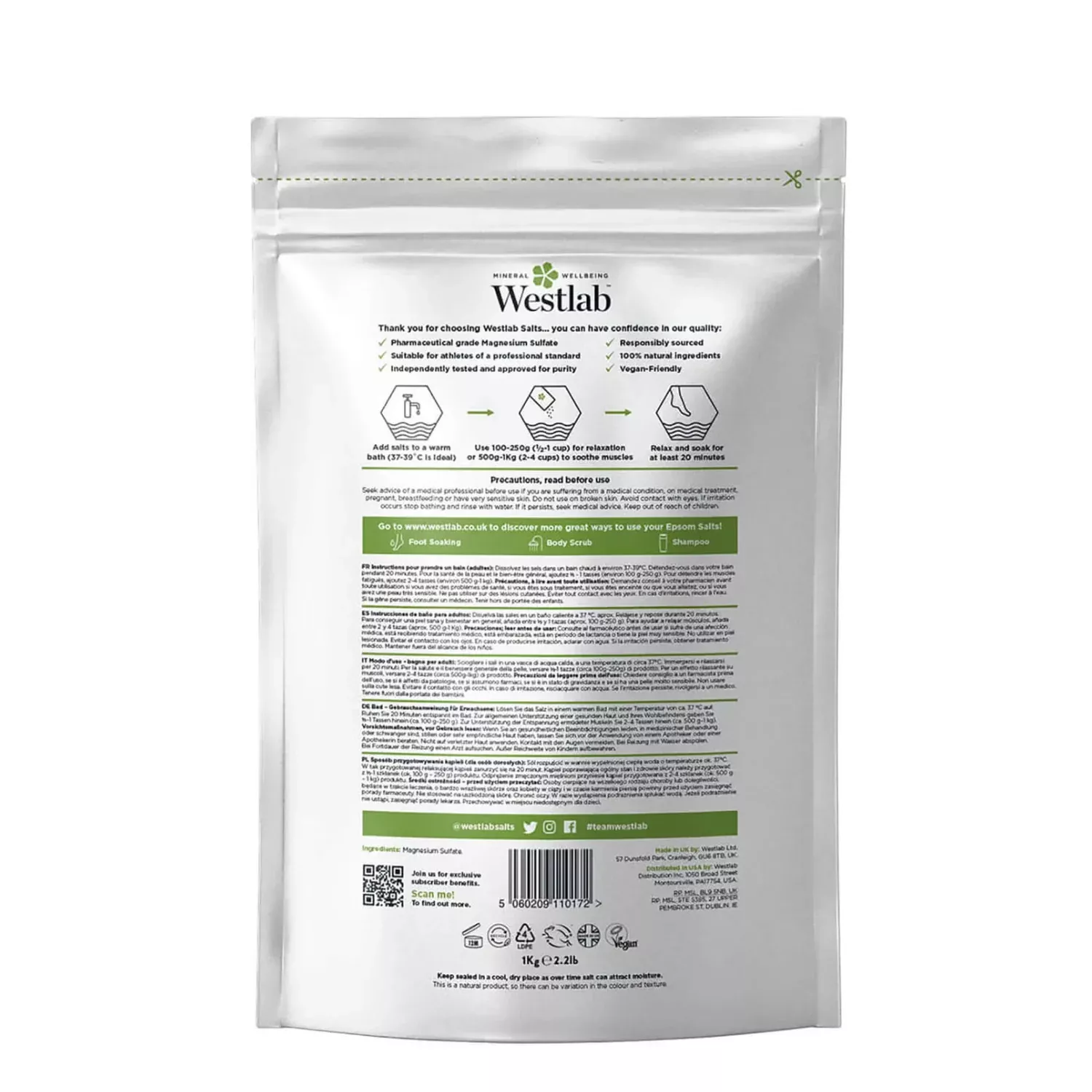 Westlab epsom salt 1kg 2