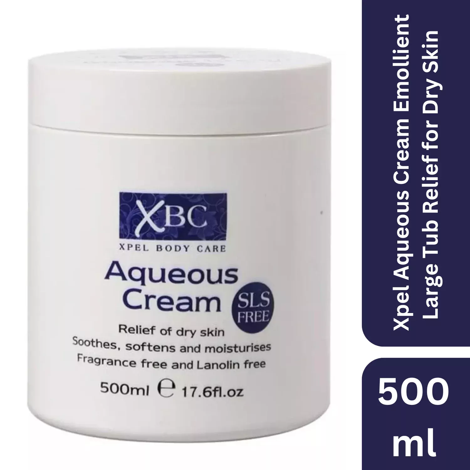Xpel xbc aqueous cream emollient large tub relief for dry skin 500ml 2