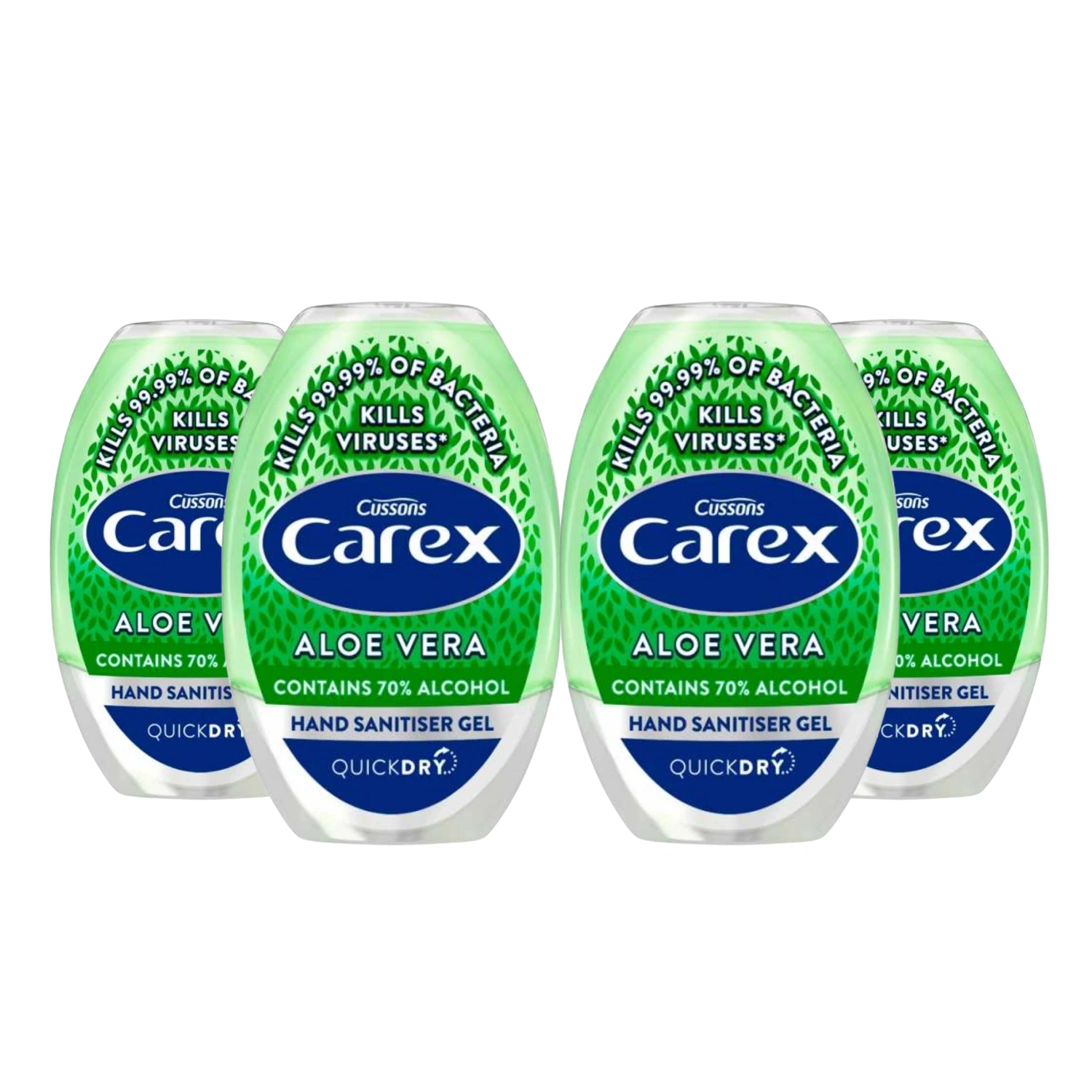 Carex Antibacterial Hand Sanitiser Aloe Vera Gel 50ml – Pack of 4