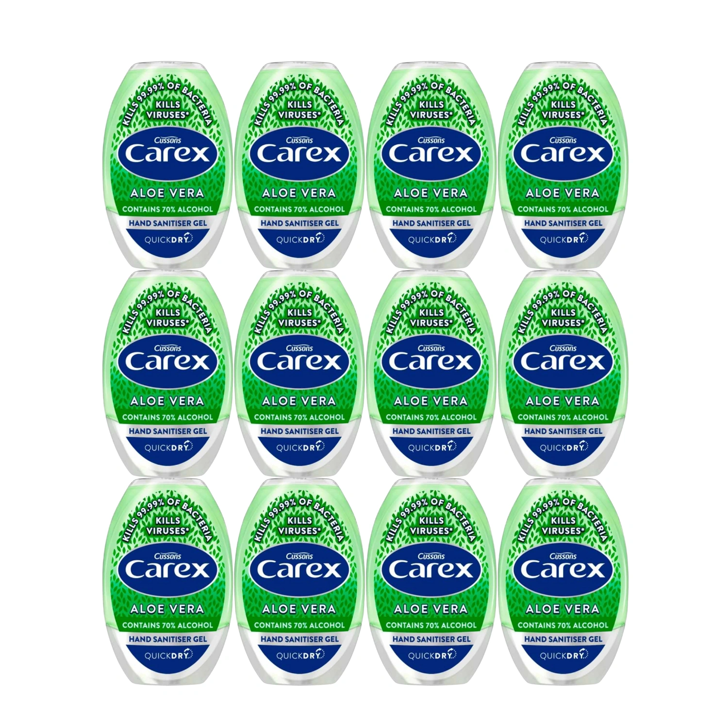 Carex Antibacterial Hand Sanitiser Aloe Vera Gel 50ml – Pack of 12