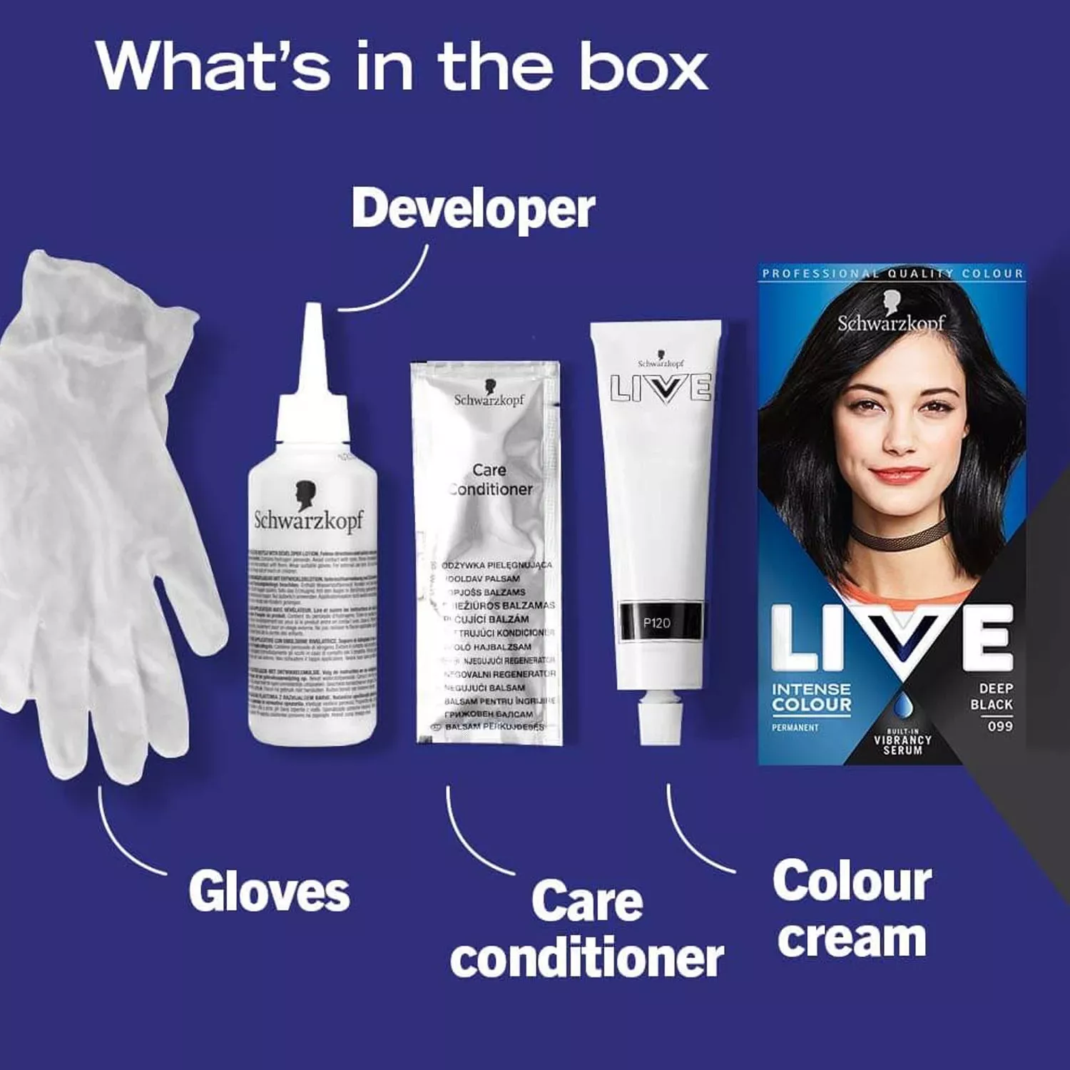 Schwarzkopf live intense colour permanent hair dye 99 deep black 6