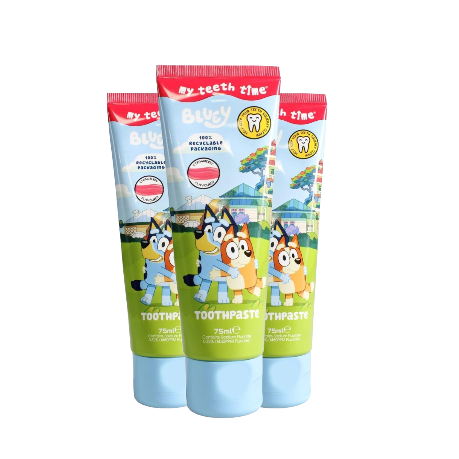 Bluey Toothpaste Fluoride Protection 75ml – Pack of 3