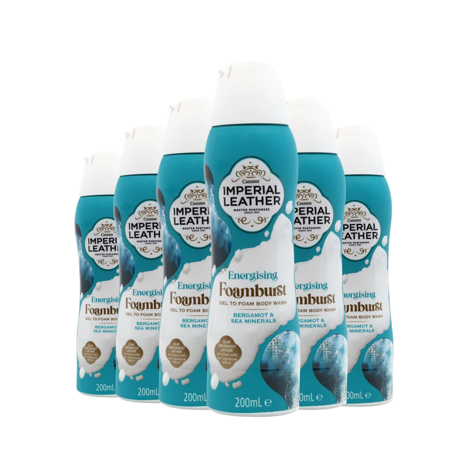 Imperial Leather Energising Foamburst Body Wash 200ml -Pack of 6